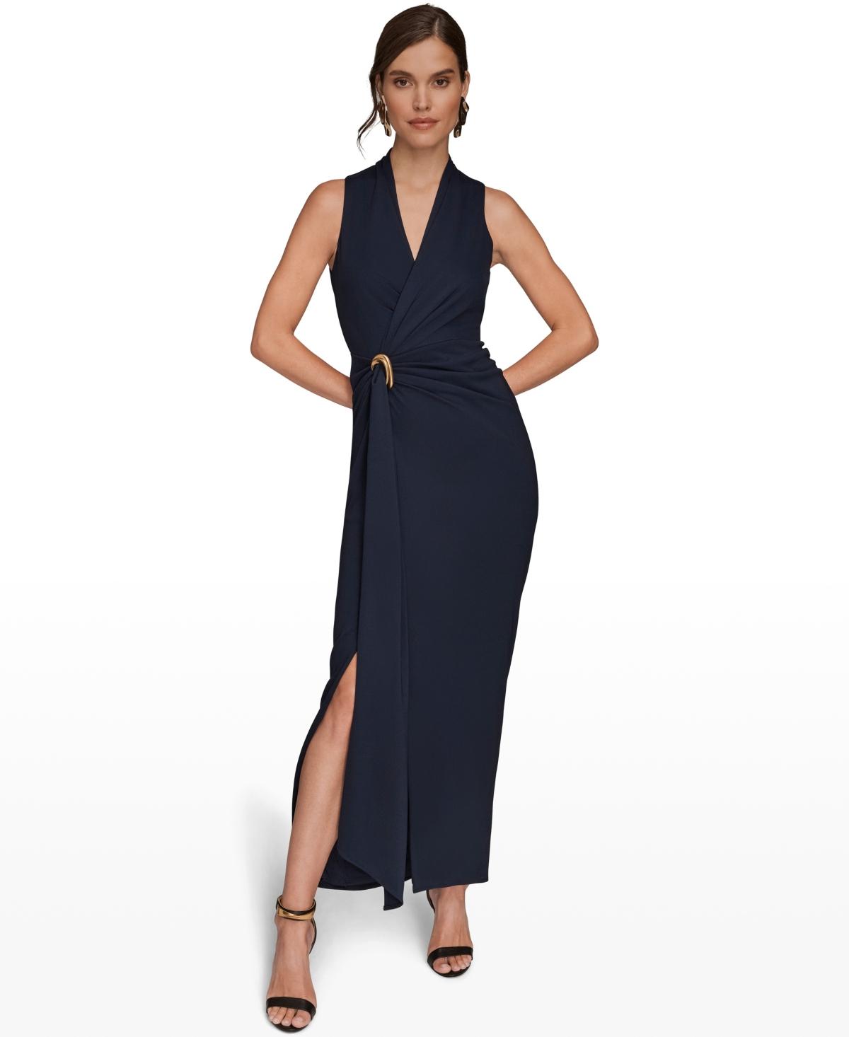 slim fit dress slacks Donna Karan Belted Fit-And-Flare Dress - Tempest main image 1