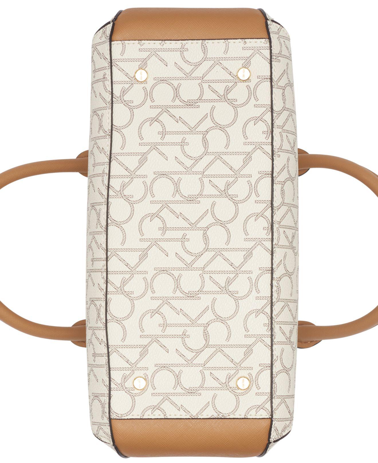 calvin klein raelynn signature satchel