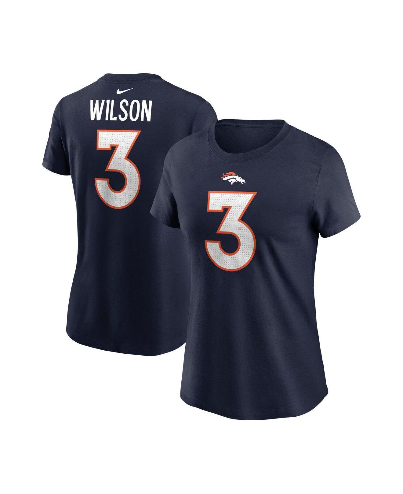 Men's Nike Russell Wilson Navy Denver Broncos Player Name & Number T-Shirt