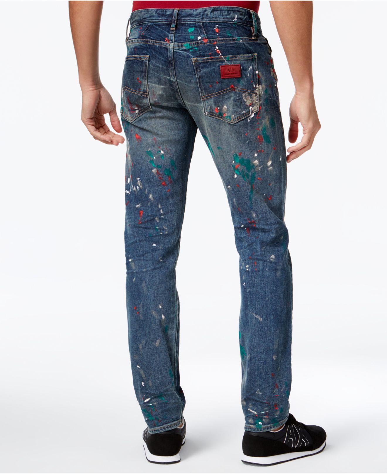 armani paint splatter jeans