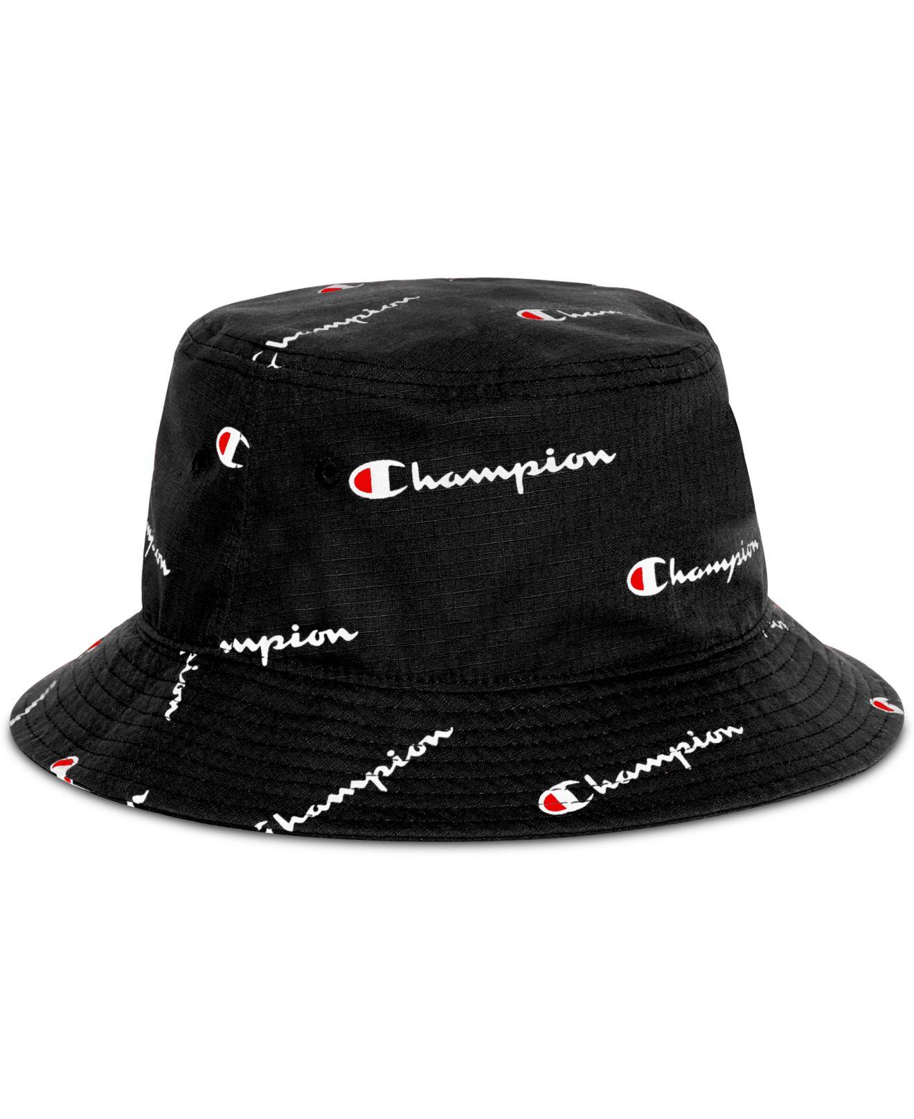 Champion Men's Cotton Logo Bucket Hat in Black for Men - Lyst