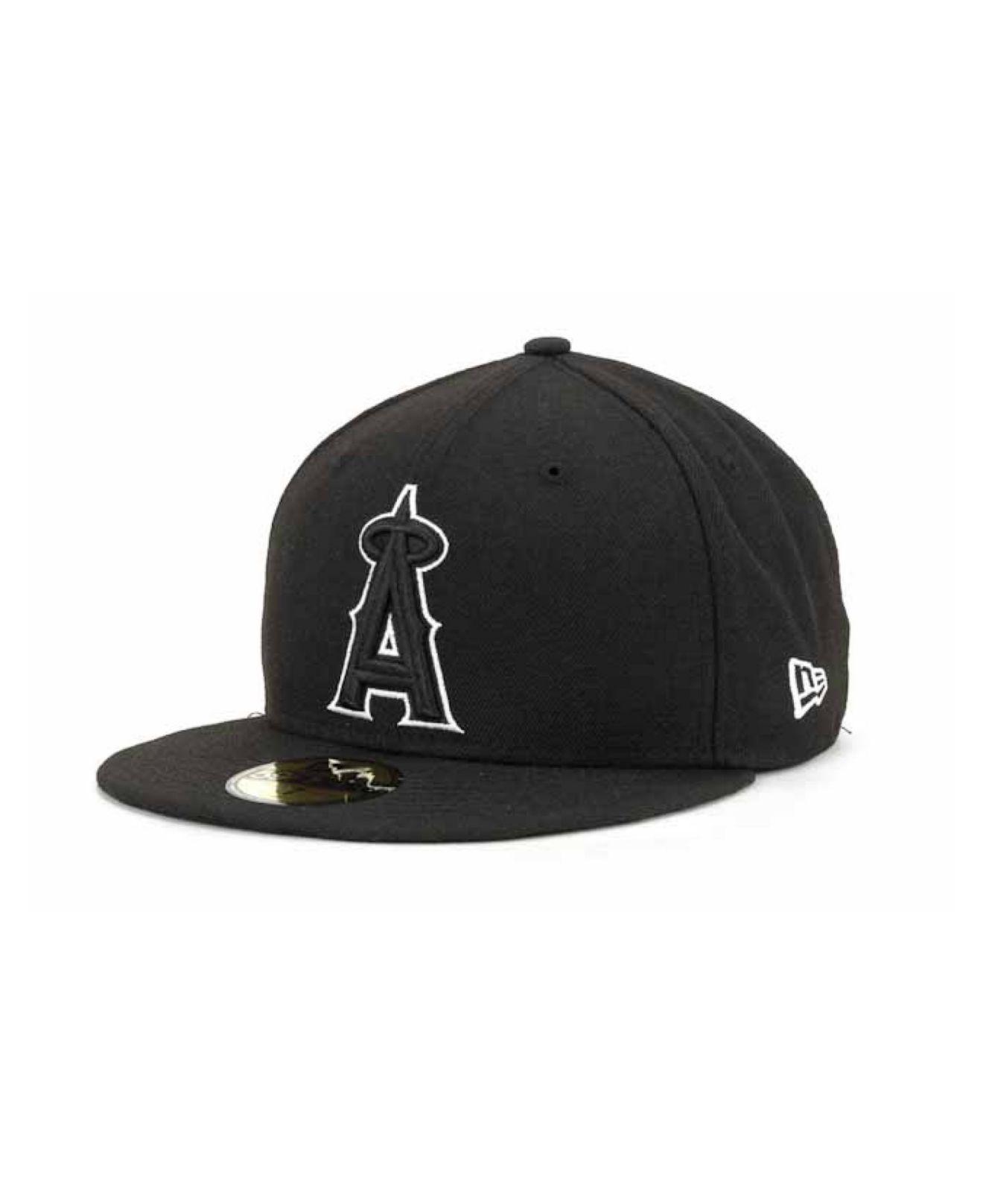 New Era mens Los Angeles Angels of Anaheim MLB Basic Black White 9Fifty  Snapback