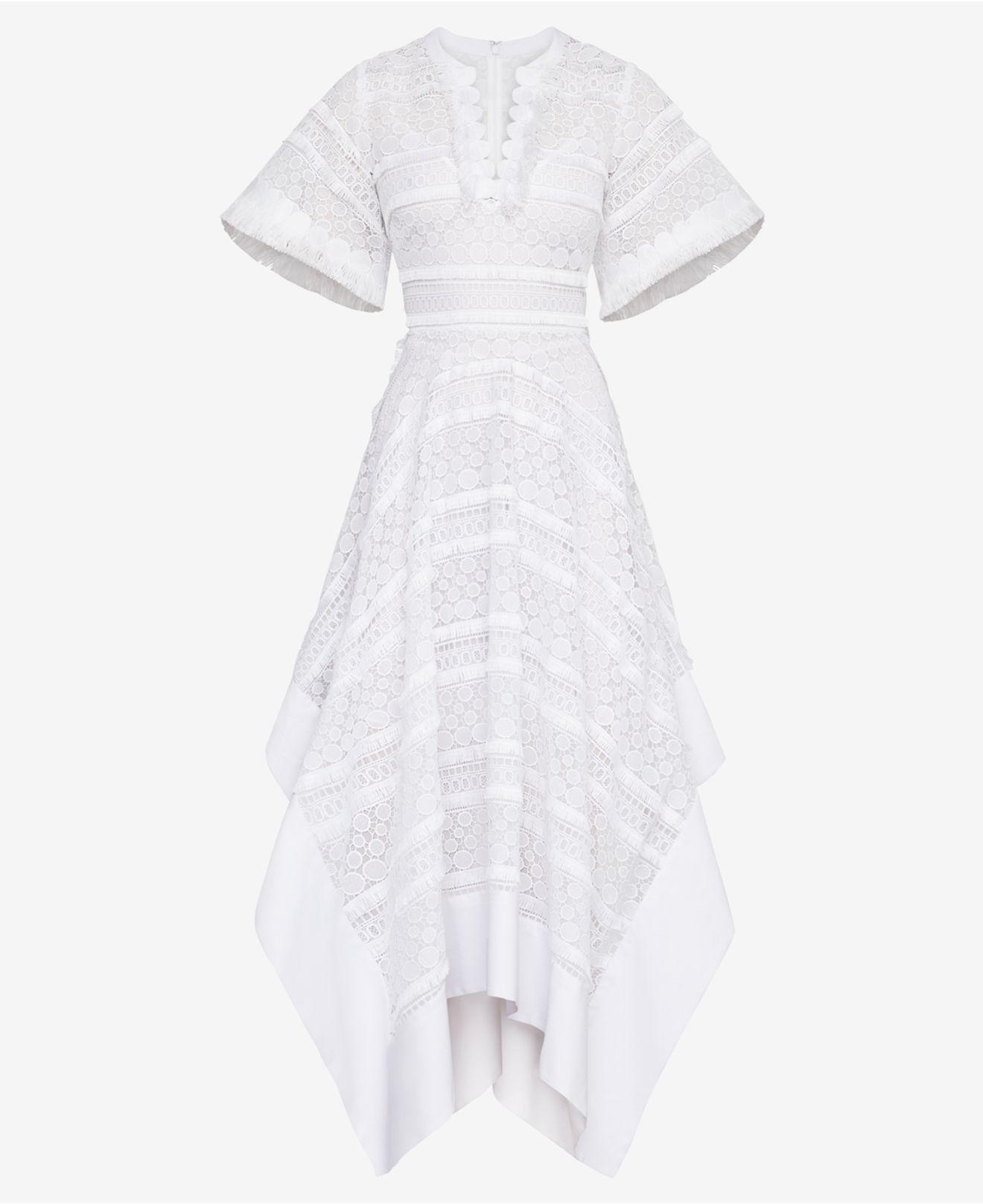 Bcbg lace trimmed striped dress Clearance