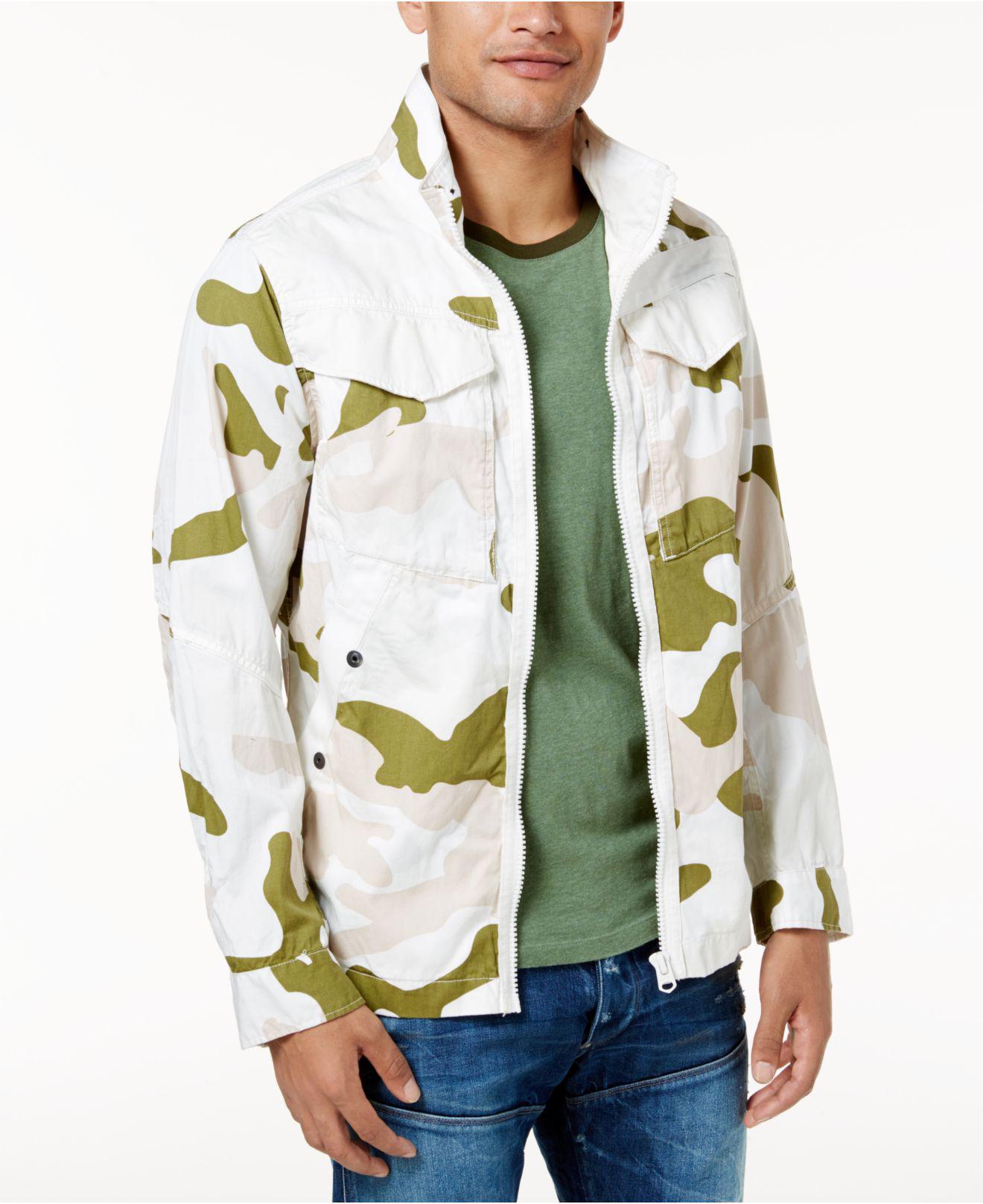 Download G-Star RAW Cotton Men's Camo Windbreaker in Green for Men ...