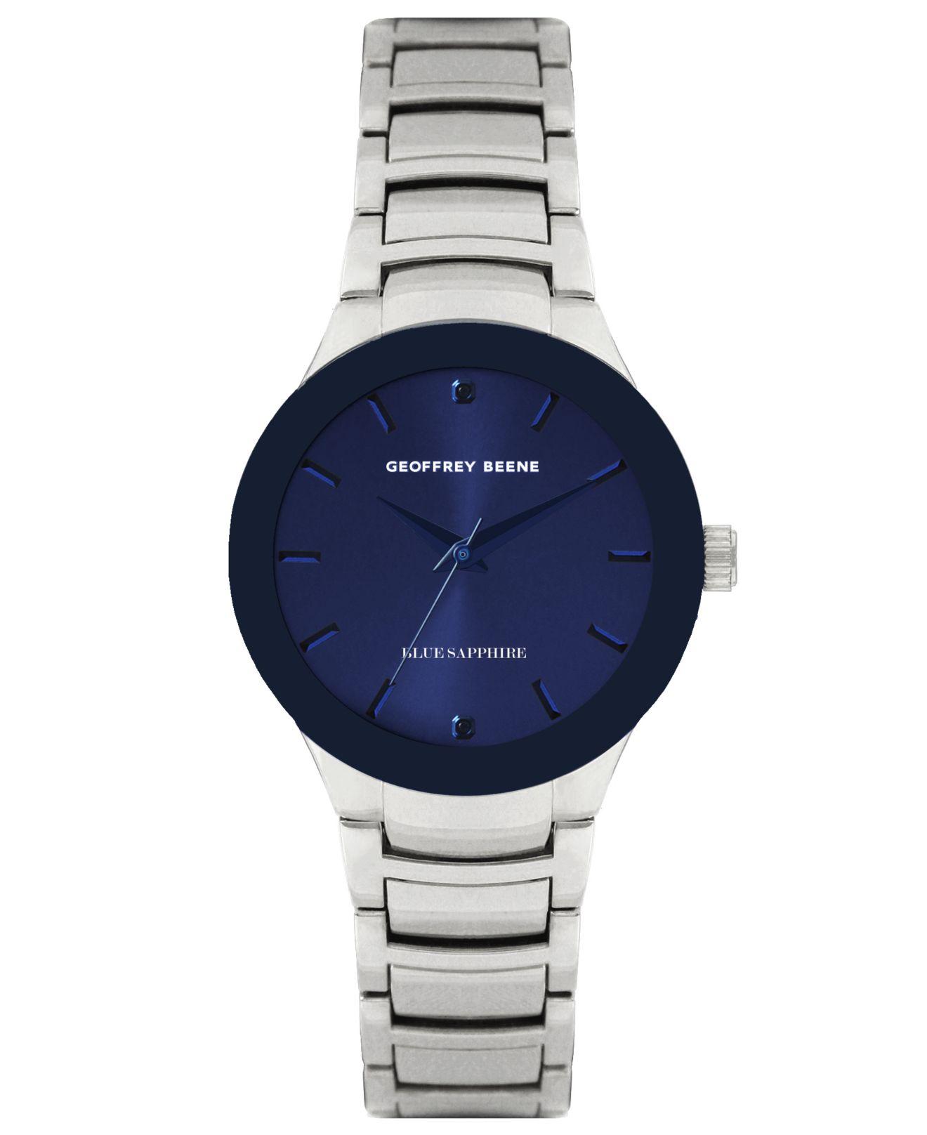 Geoffrey Beene Genuine Blue Sapphire Dial Bracelet Watch in Metallic for  Men | Lyst Canada