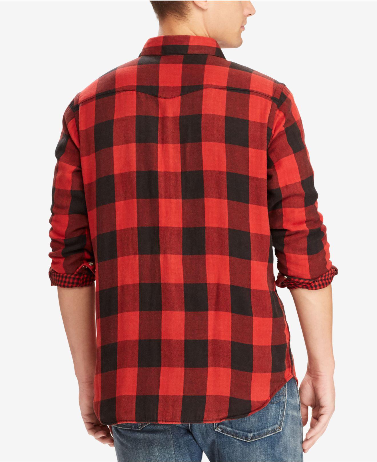 Polo Ralph Lauren Men's Iconic Flannel Shirt in Red / Black (Red) for Men |  Lyst