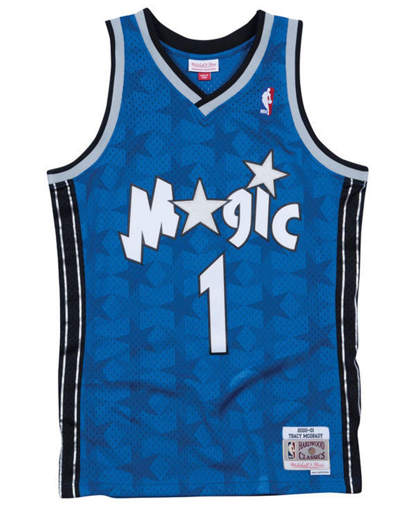 Mitchell & Ness Synthetic Tracy Mcgrady Orlando Magic Hardwood Classic Swingman Jersey in Blue 