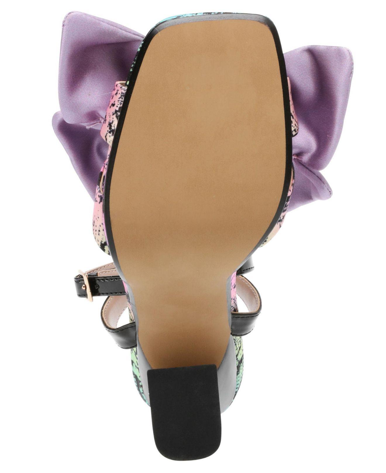 Betsey Johnson Satin Loise Bow Dress Sandals | Lyst
