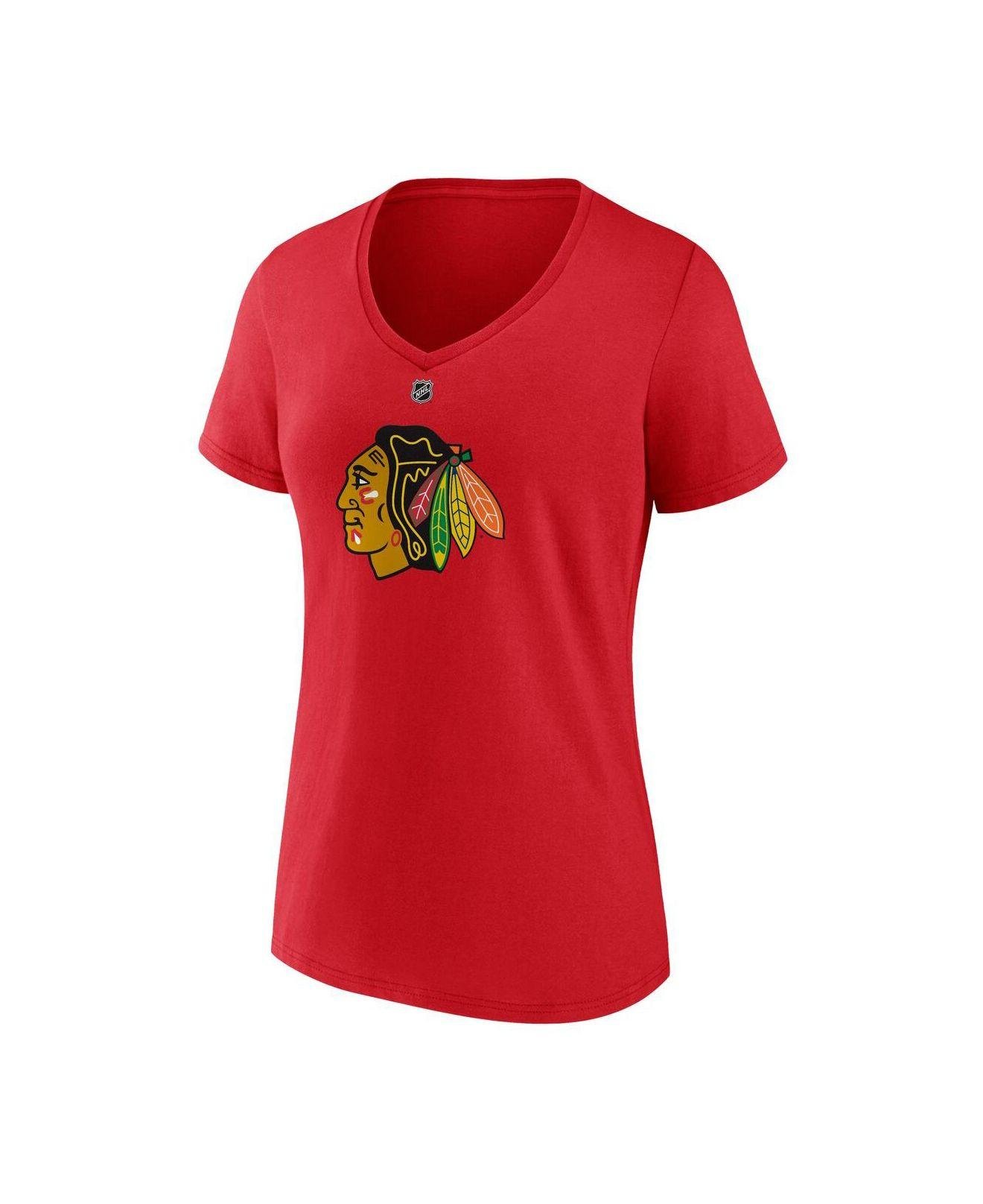 Fanatics Branded Women's Jonathan Toews Black Chicago Blackhawks 2020/21 Special Edition Authentic Stack Name Number V-Neck T-Shirt - Black