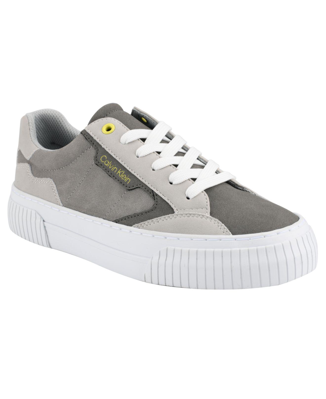 Calvin Klein Gabbin Logo Lace-up Sneakers in Gray | Lyst