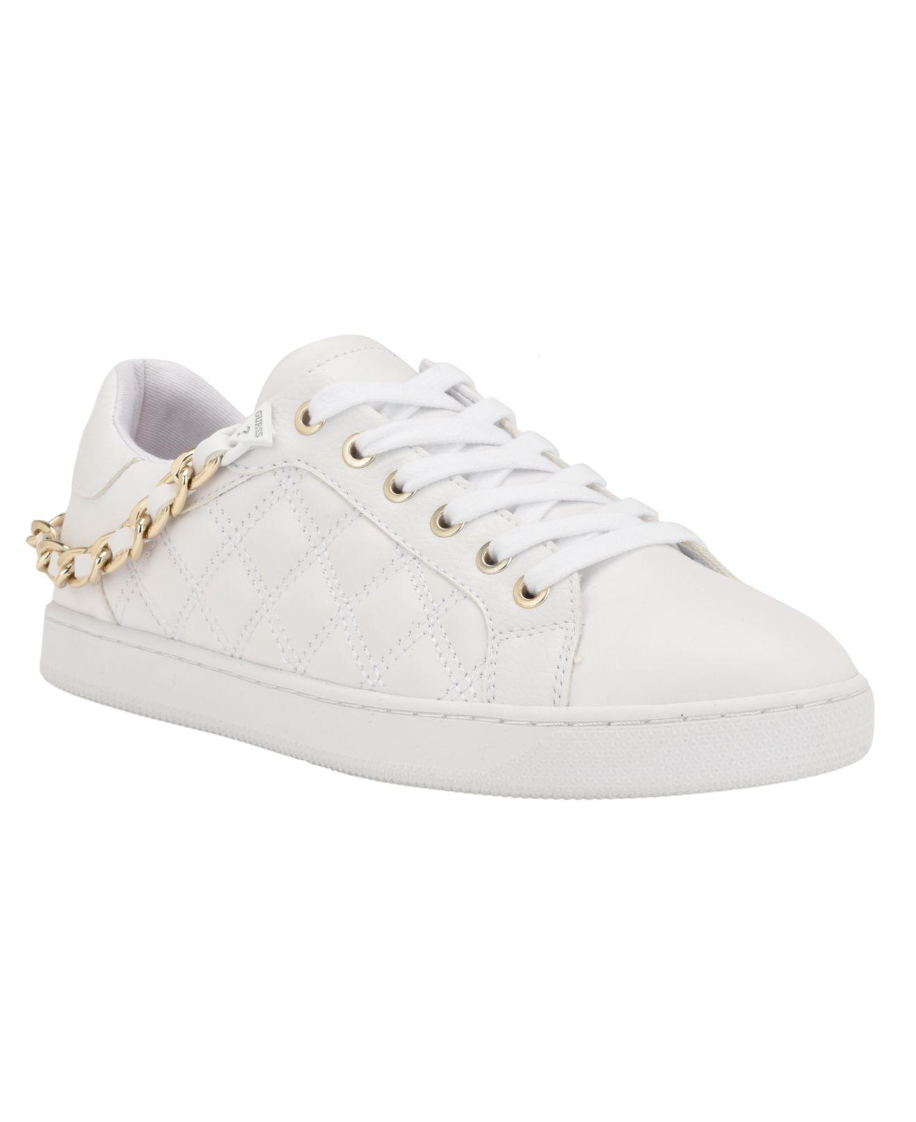 Guess Reney Stylish Quilted Sneakers With Chain Ornament in White | Lyst