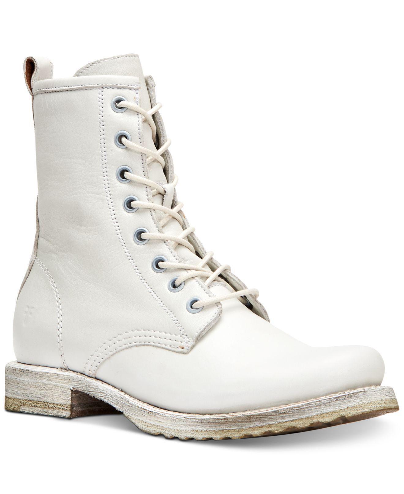 frye veronica combat white