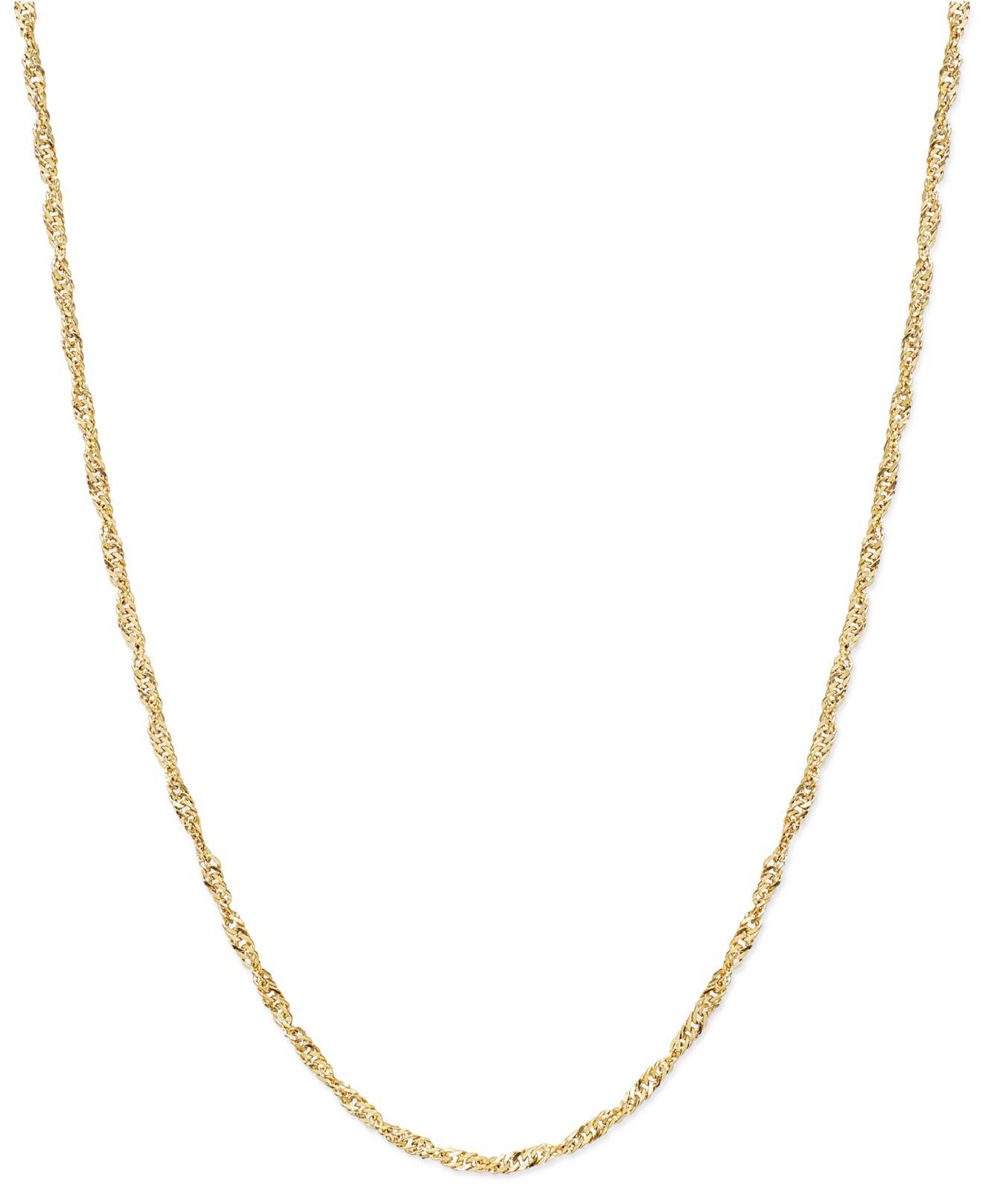 Macy's 30" Singapore Chain Necklace In 14k Gold Lyst