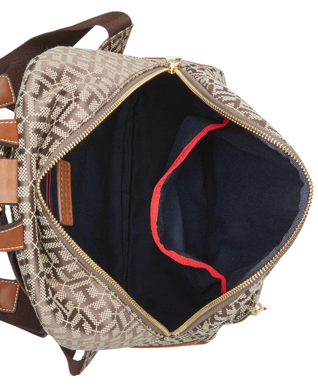 tommy hilfiger jaden monogram jacquard backpack