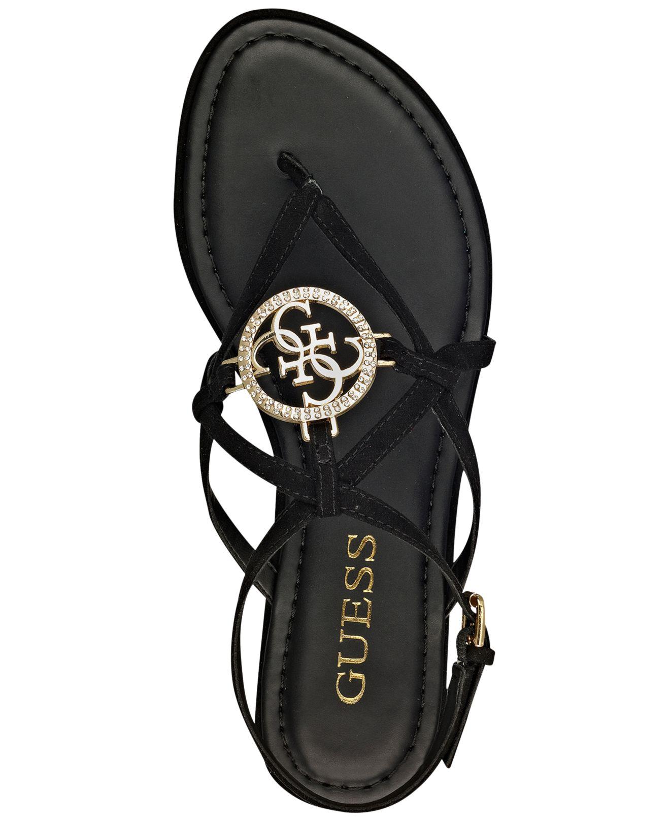 Guess Women�s Romie Flat Sandals in Black Lyst