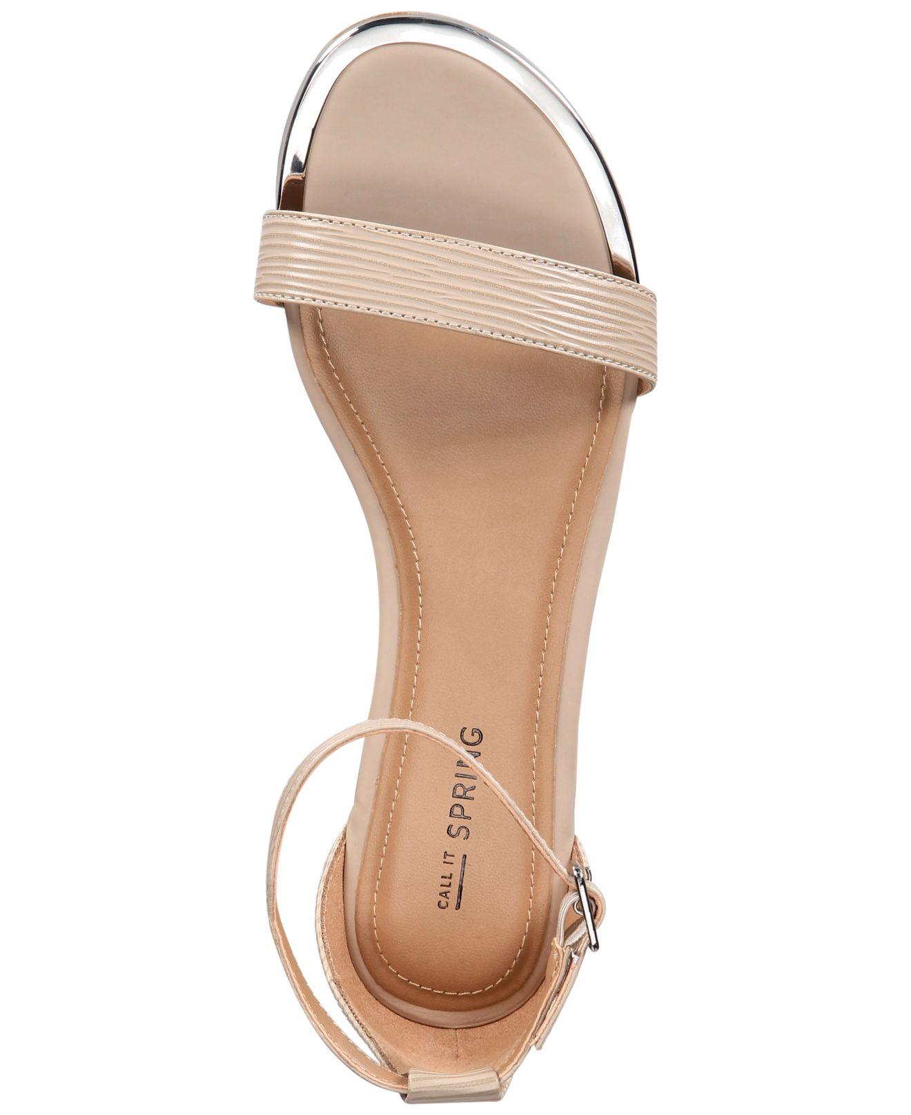 nude flat ankle strap sandals