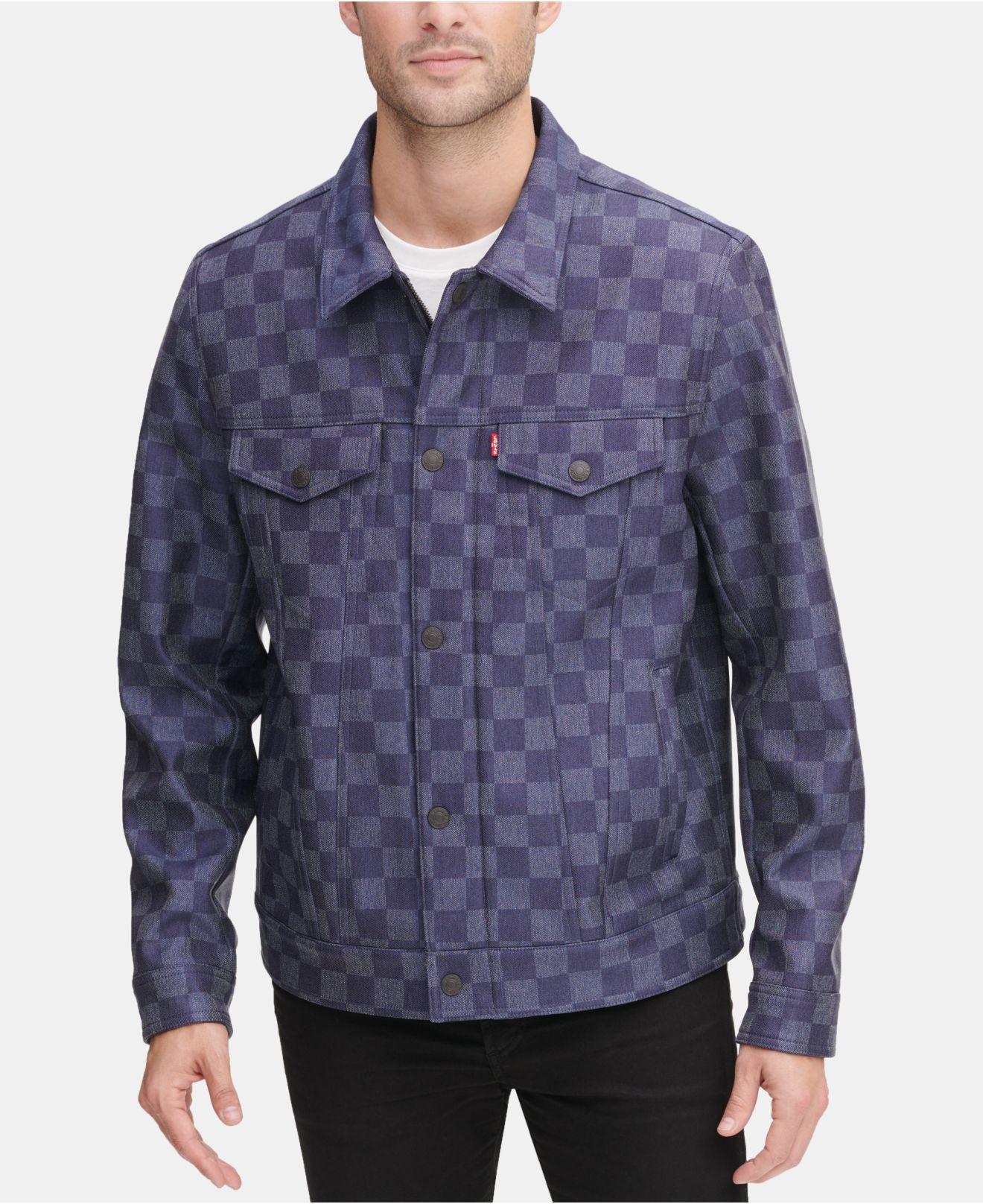 levi's checkered denim jacket