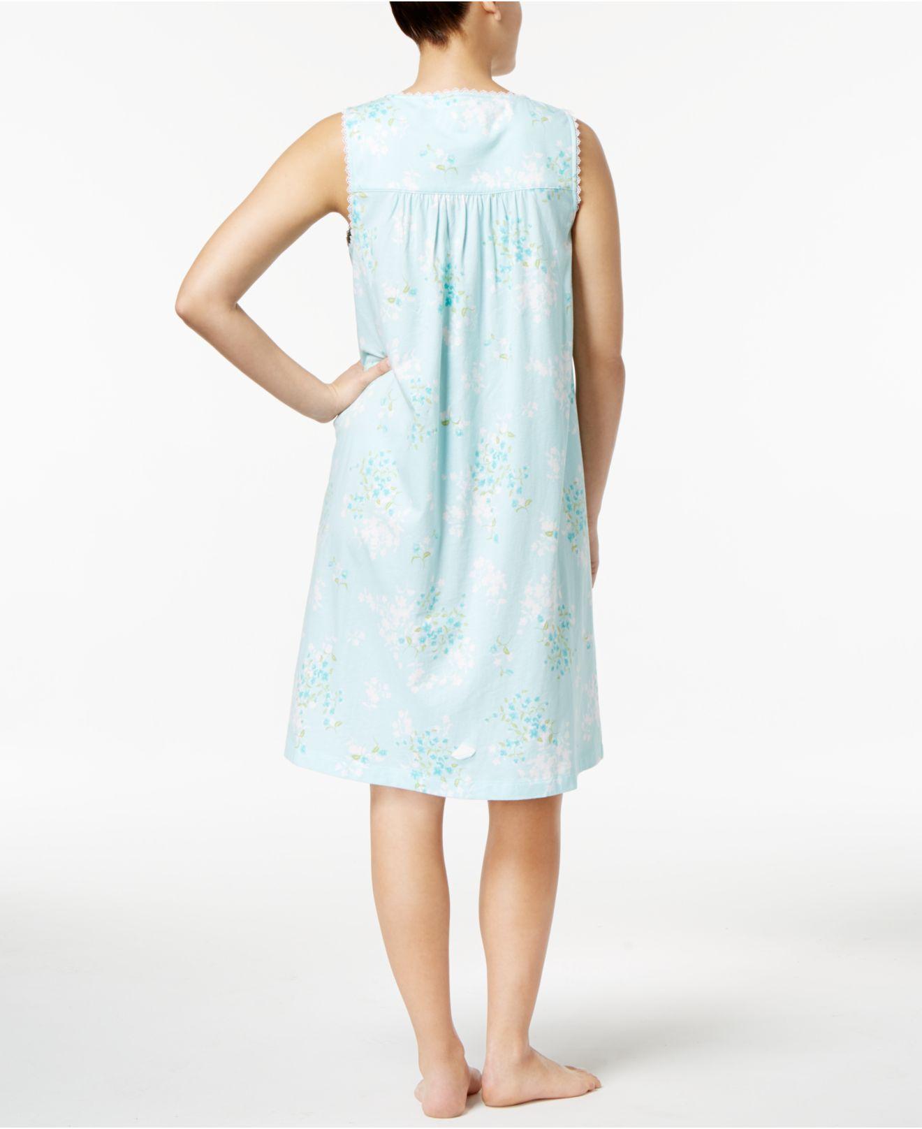 Lyst Charter Club Lacetrimmed Printed Cotton Nightgown in Blue