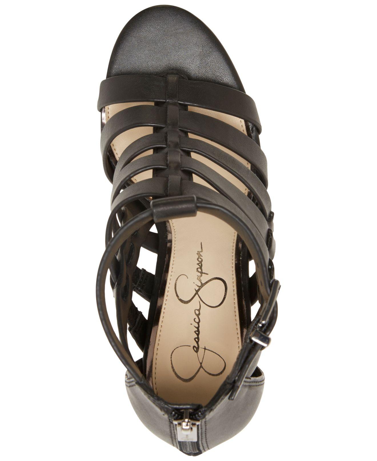 jessica simpson black wedge heels