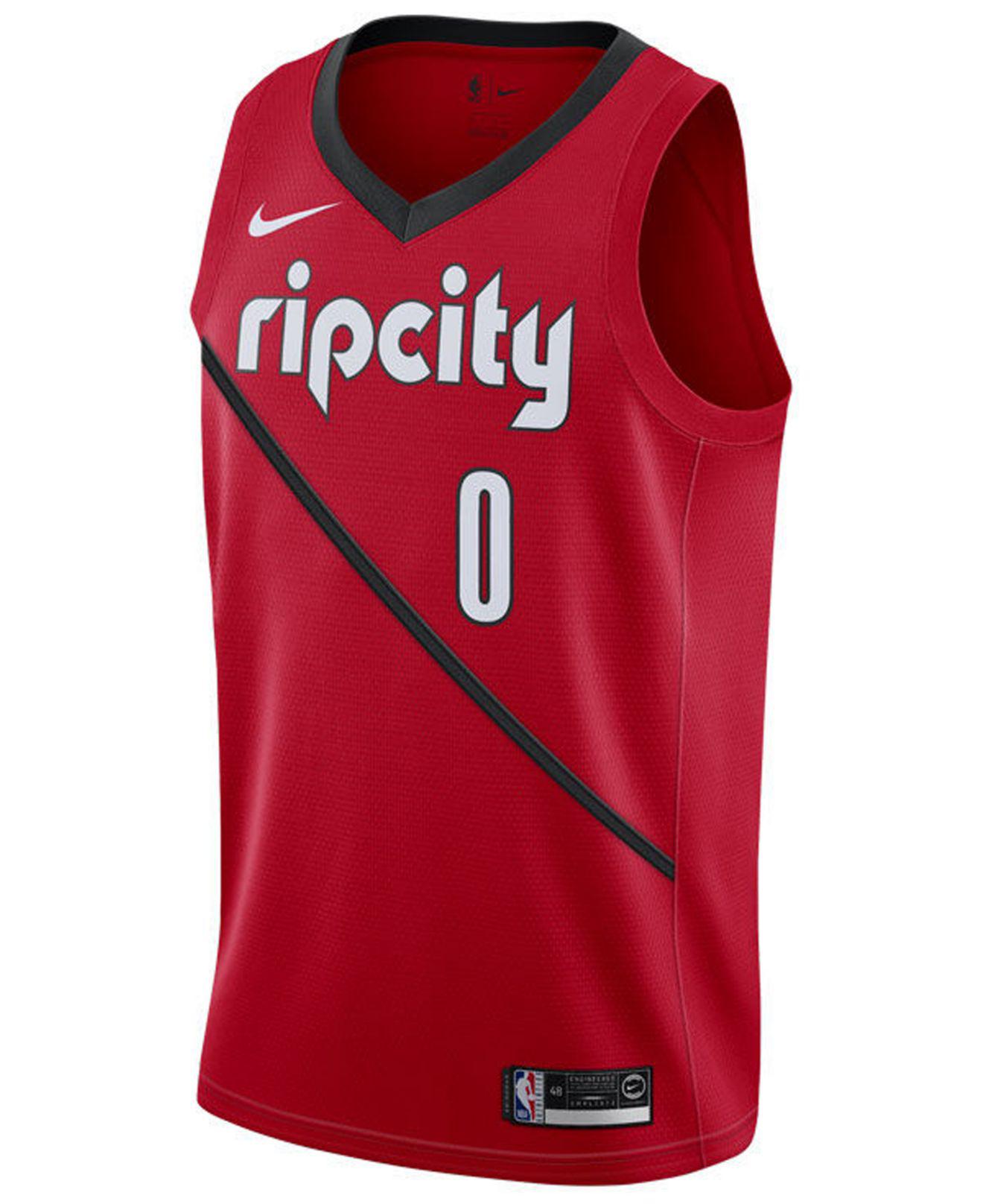 Nike Synthetic Damian Lillard Portland Trail Blazers Earned Edition ...