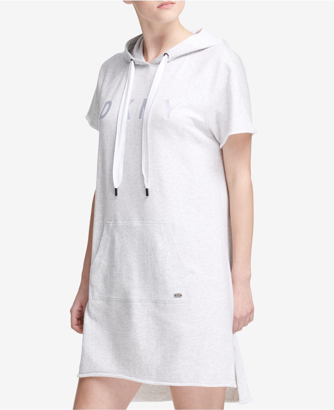 dkny sport logo hoodie dress