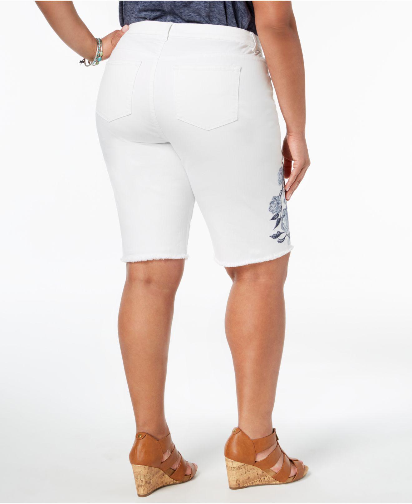 Embroidery Bermuda Macy's Bermuda Shorts Womens Plus Size