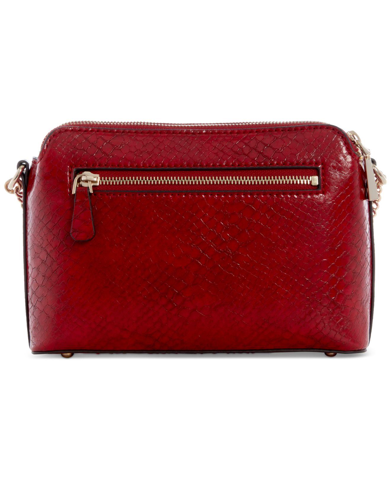 NWT GUESS MOONLIGHT PYTHON RED SHOULDER PURSE