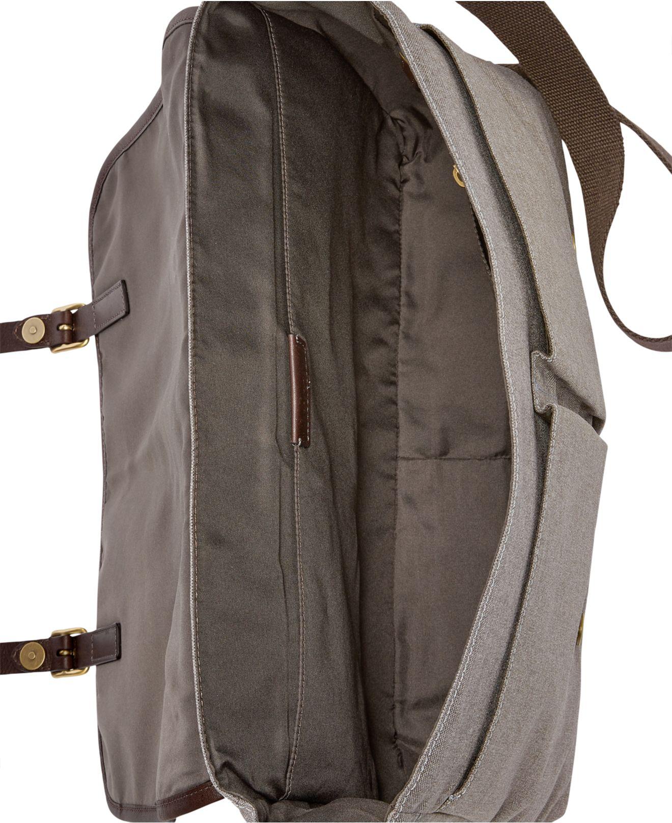 fossil men's buckner leather messenger bolsa