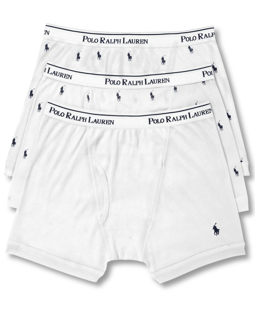 Polo ralph lauren Men's Underwear, Boxer Briefs 3 Pack in White for Men ...