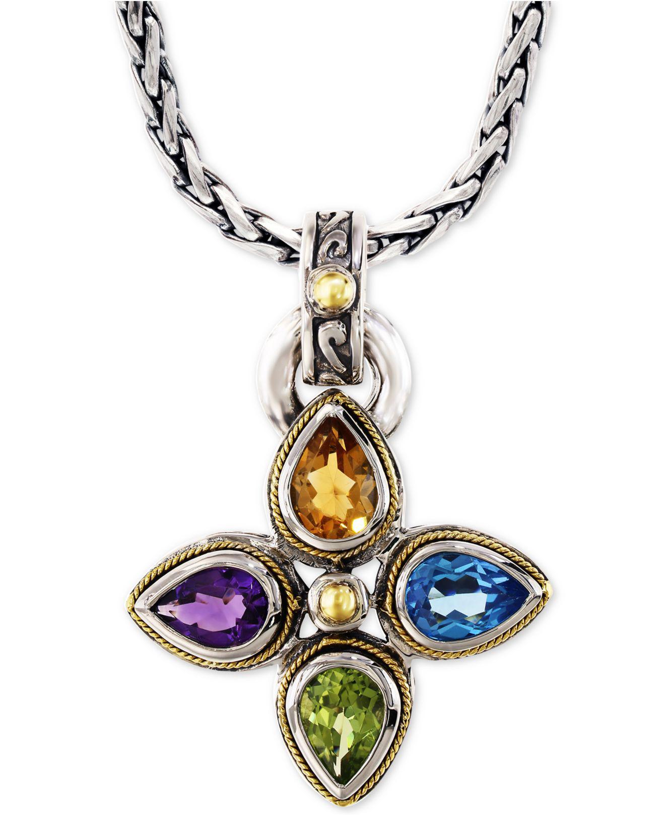 Effy Collection Effy® Multigemstone Pendant Necklace (63/8 Ct. T.w