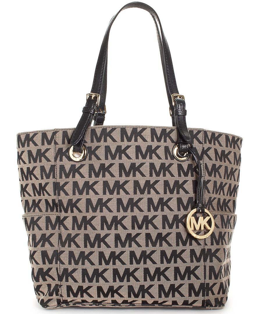 michael kors black signature tote