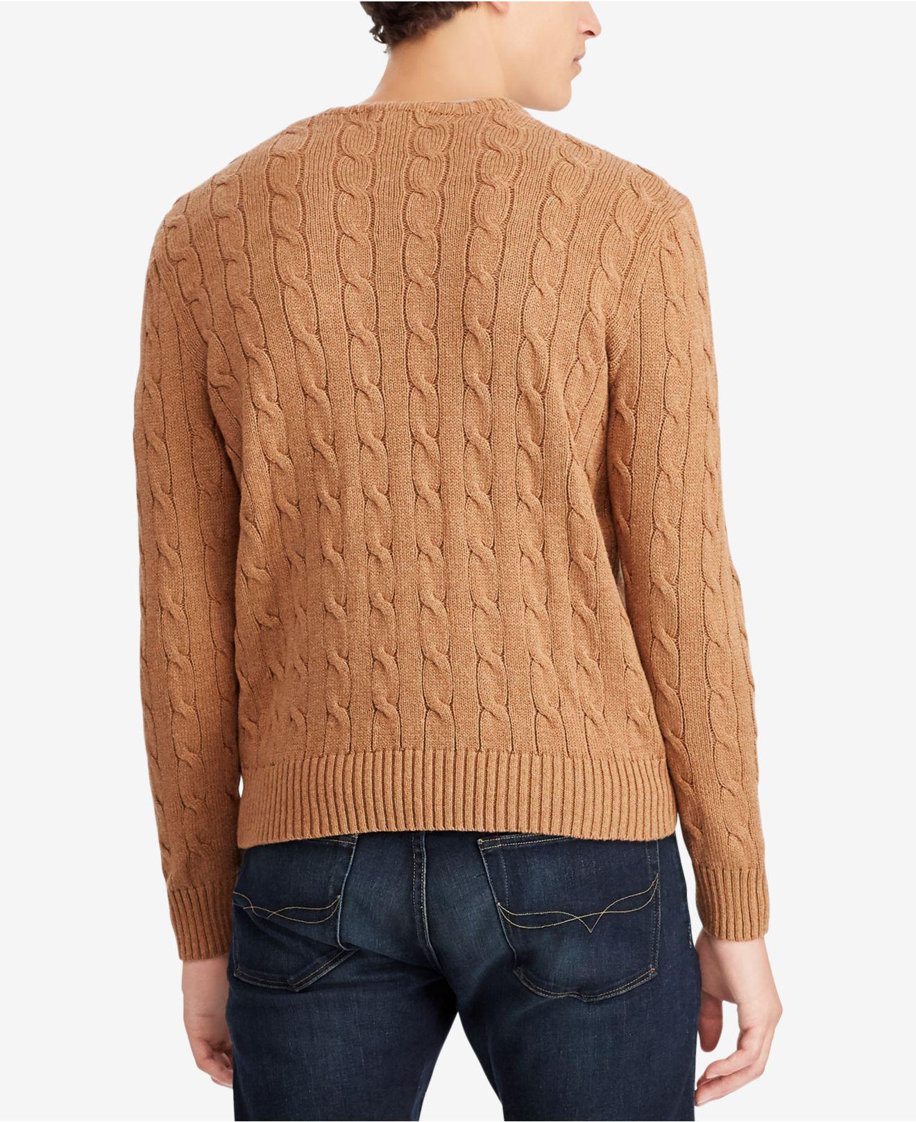 Polo Ralph Lauren Cableknit Cotton Sweater in rl Brown (Brown) for Men