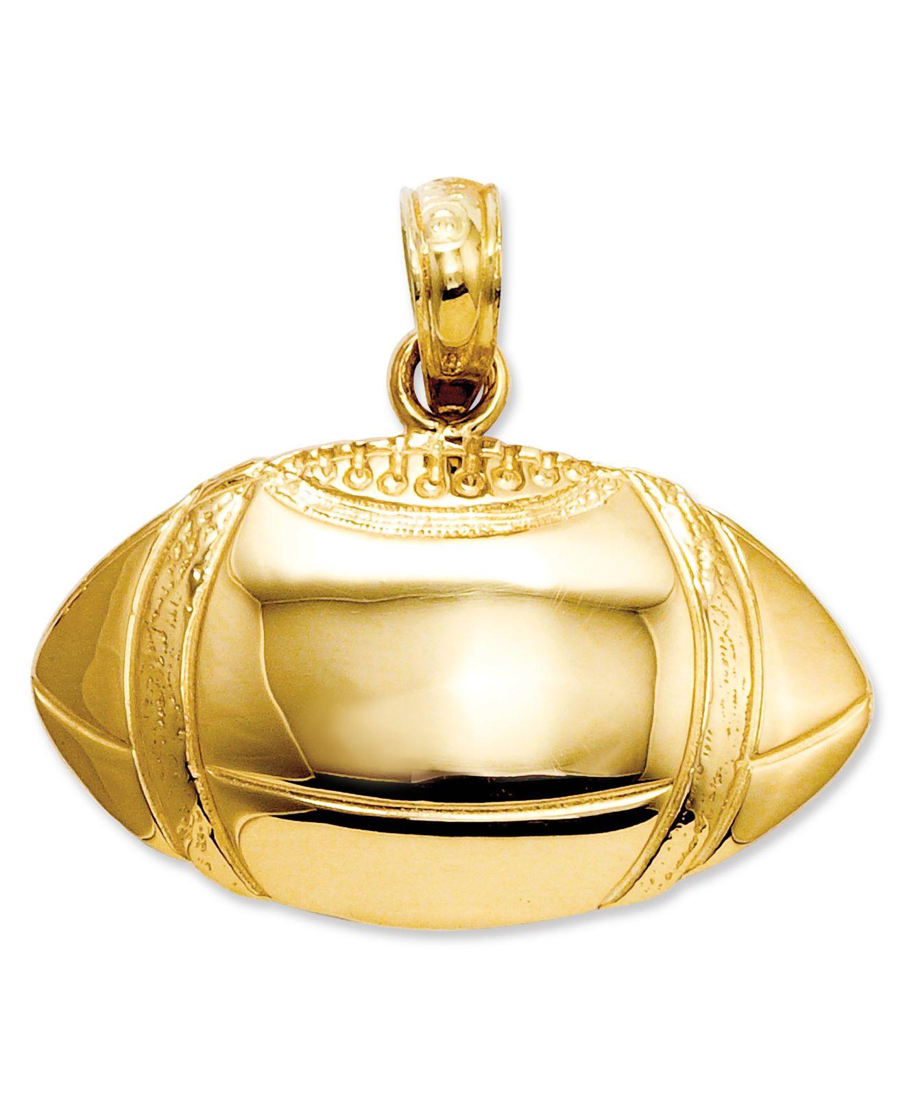 Macy's 14k Gold Charm, Football Charm in Metallic Lyst