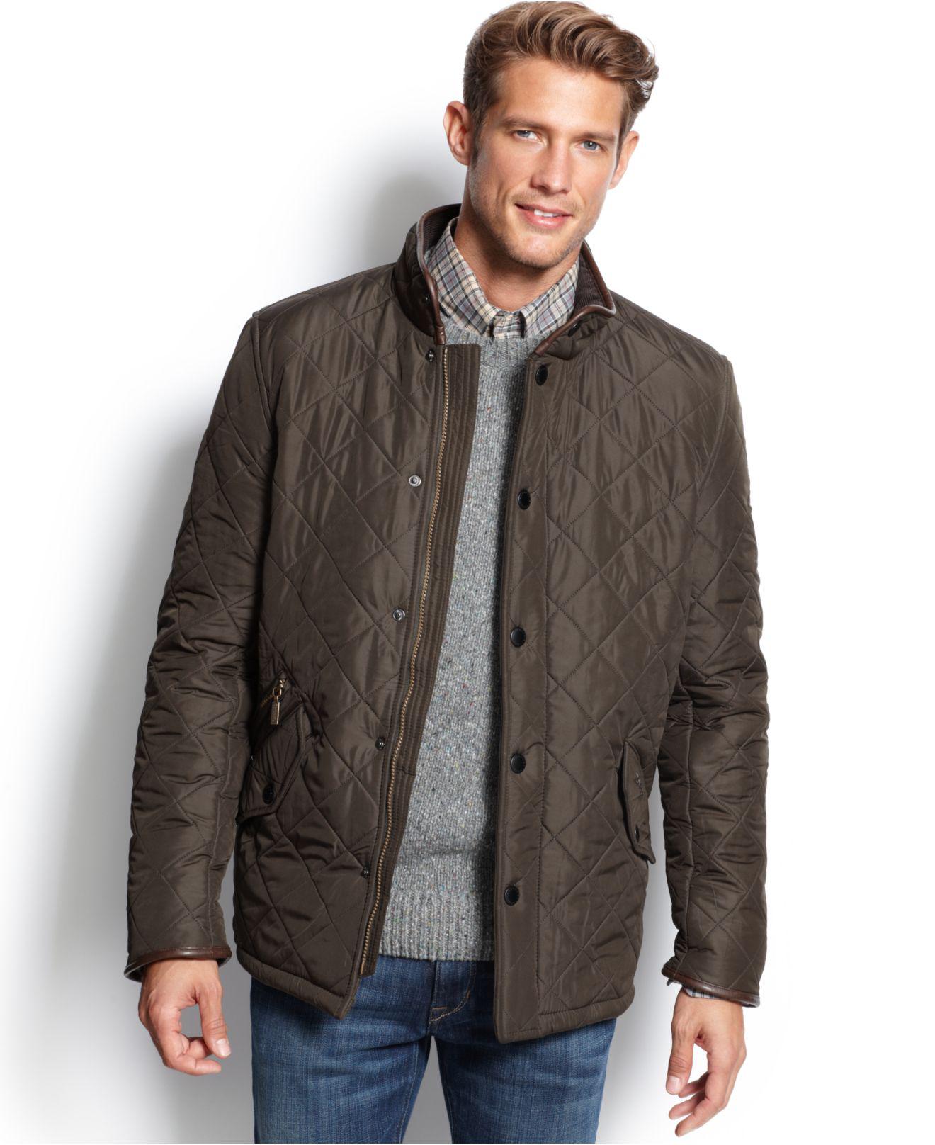 Barbour Corduroy Powell Quilted Jacket in Olive (Brown) for Men - Lyst