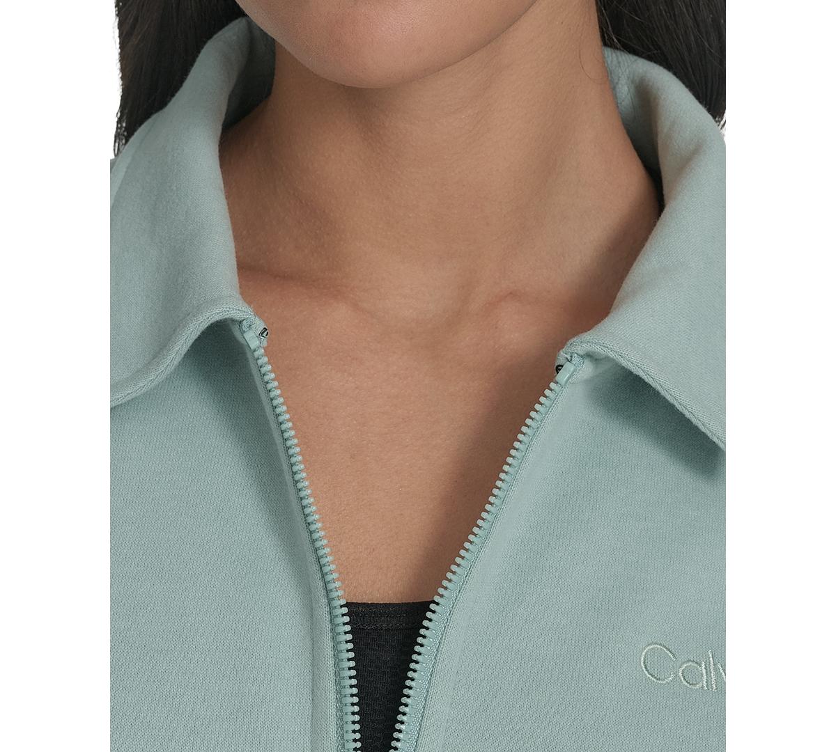 Calvin Klein French Terry Collared Half-zip Pullover Top in