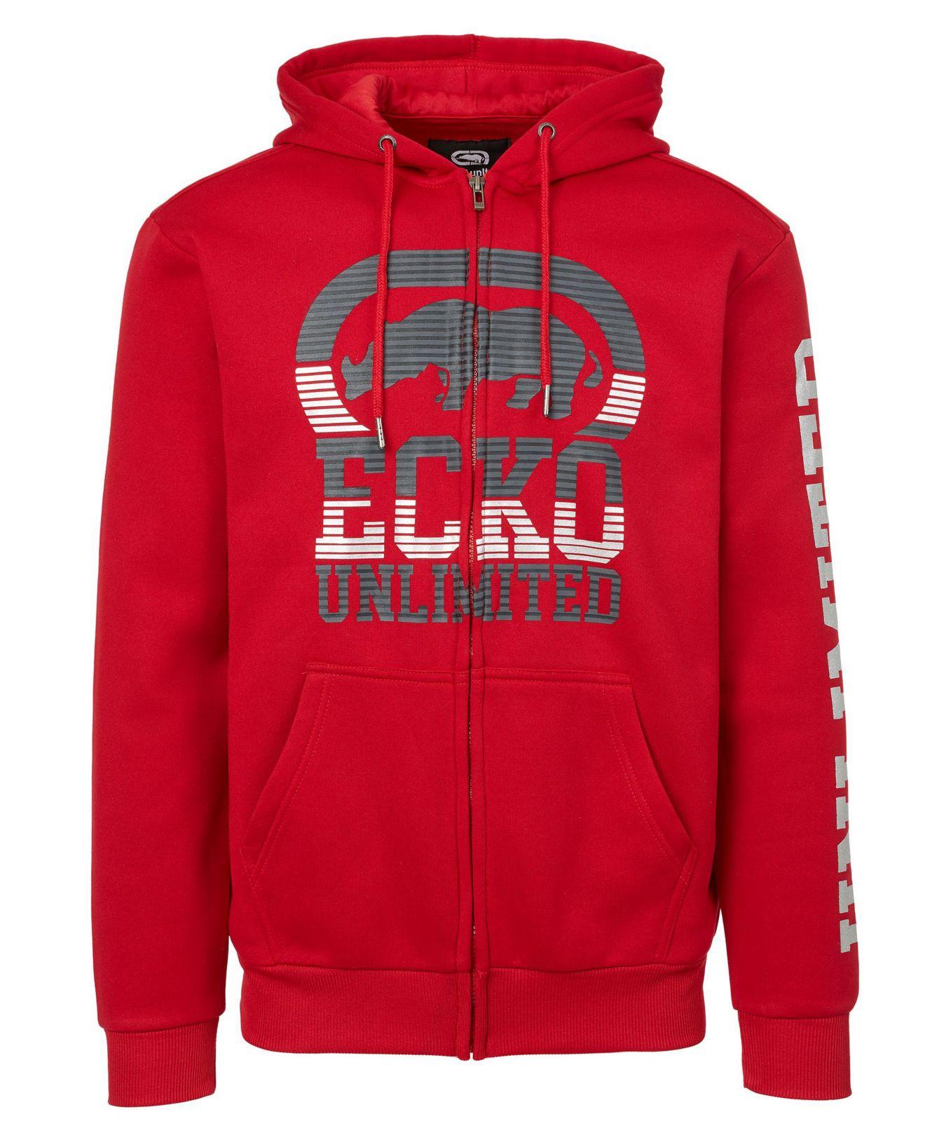 Ecko' Unltd Fleece Big Hit Full Zip Hoodie in Red for Men - Lyst