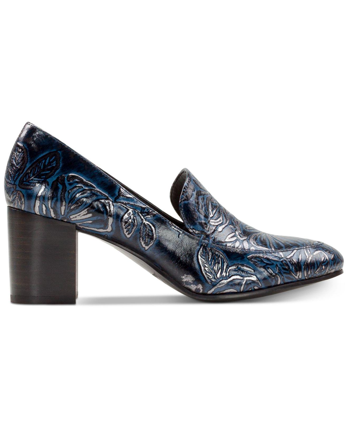 Patricia Nash Leather Martina Tailored Pumps in Navy (Blue