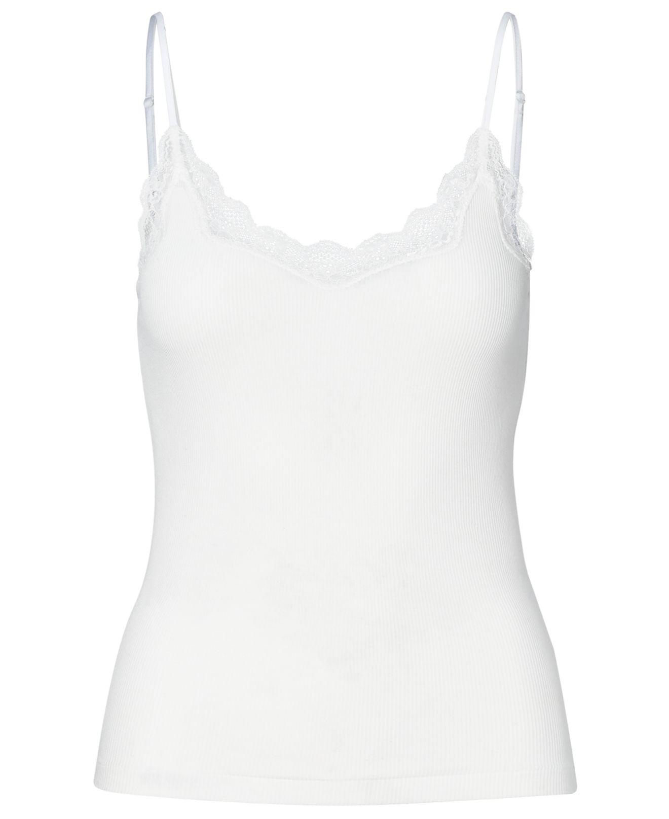 Polo Ralph Lauren Lace-trim Cotton Camisole in White - Lyst