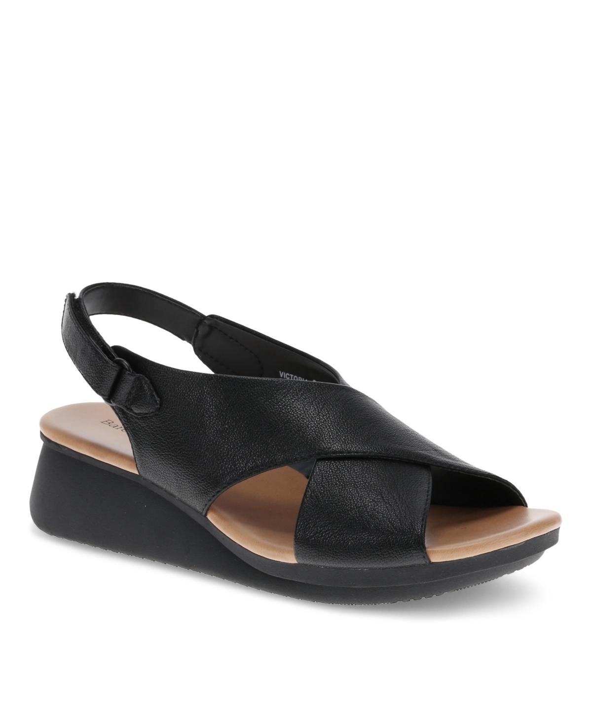 BareTraps Victoria Slingback Wedge Sandals in Black | Lyst