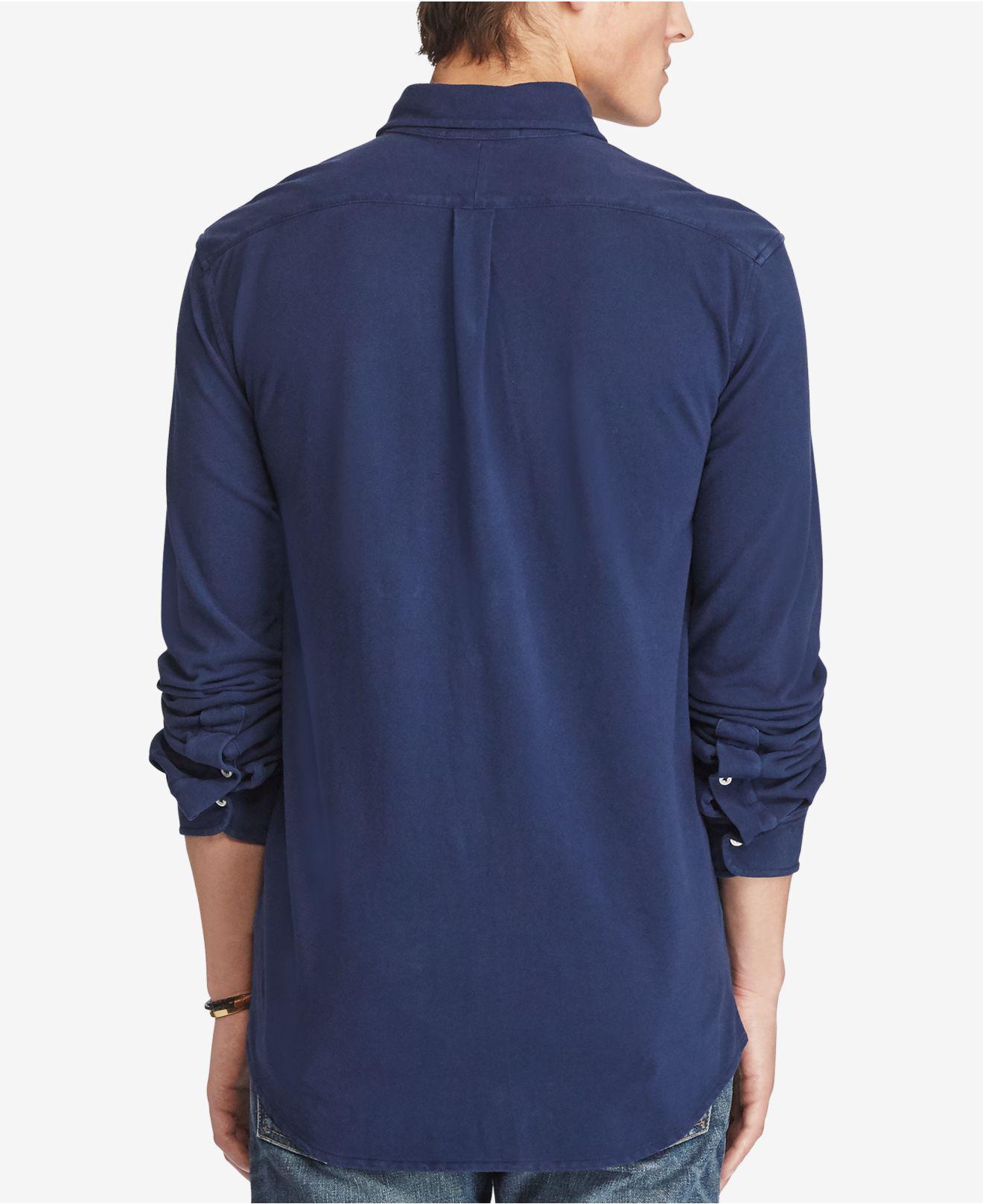 Lyst - Polo Ralph Lauren Men's Classic Fit Cotton Mesh Shirt in Blue ... Gallery