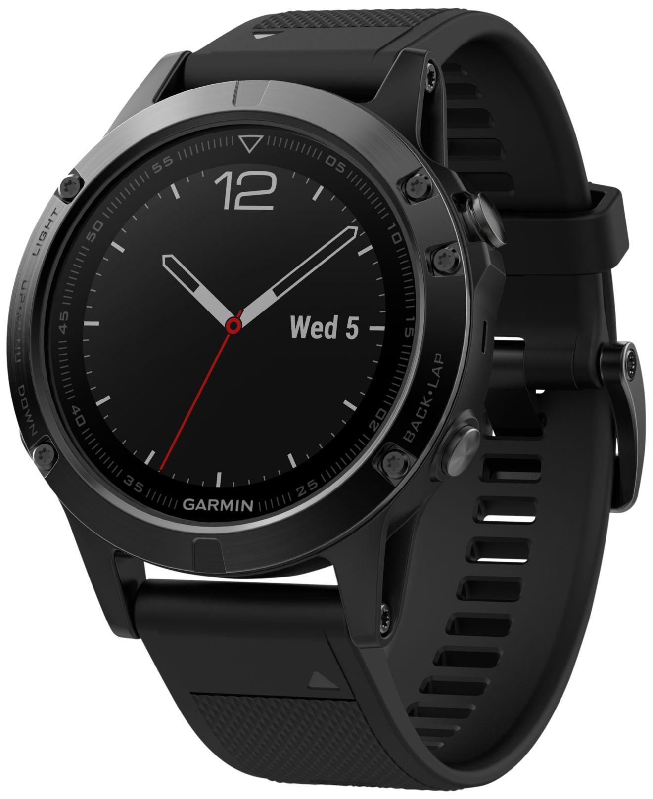 Garmin Men's Fenix 5 Multisport Black Silicone Band Smart Watch 47mm 010-01733-00 for Men - Lyst