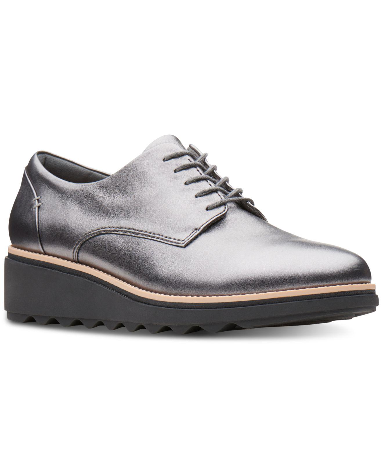 clarks platform oxfords