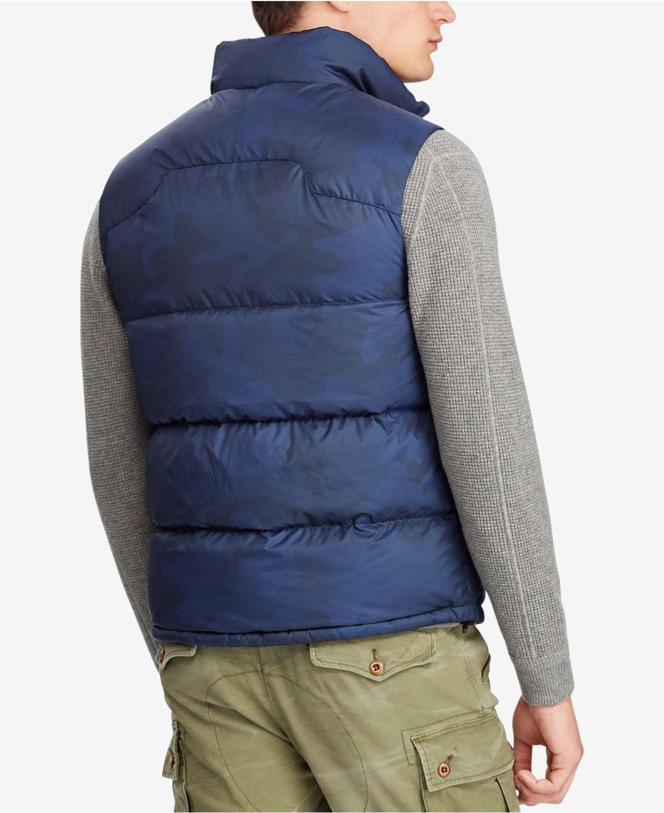 Polo Ralph Lauren Water-repellent Down Vest in Blue for Men - Lyst