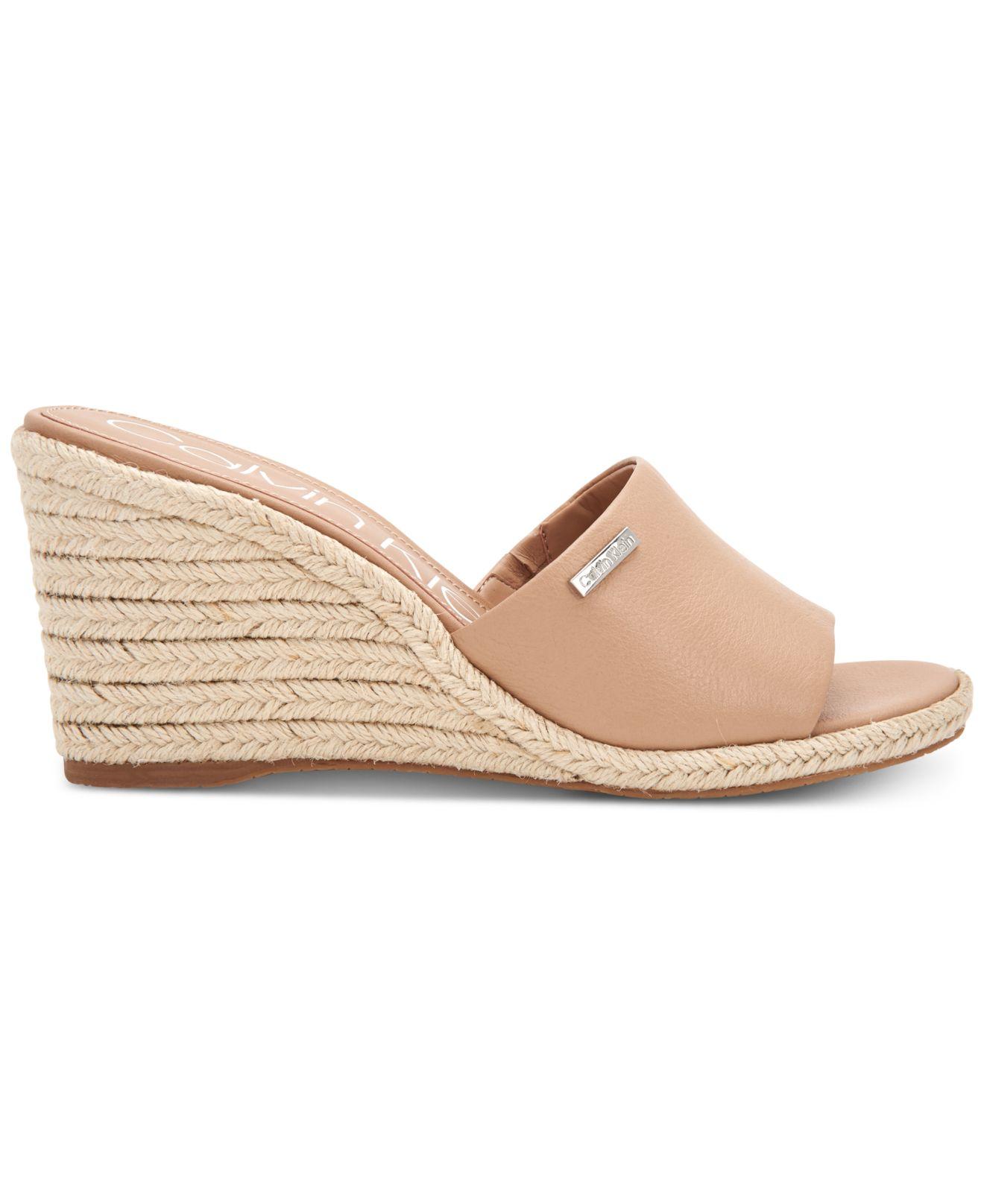 Calvin Klein Britta Wedge Sandals, Created For Macy's in Natural | Lyst