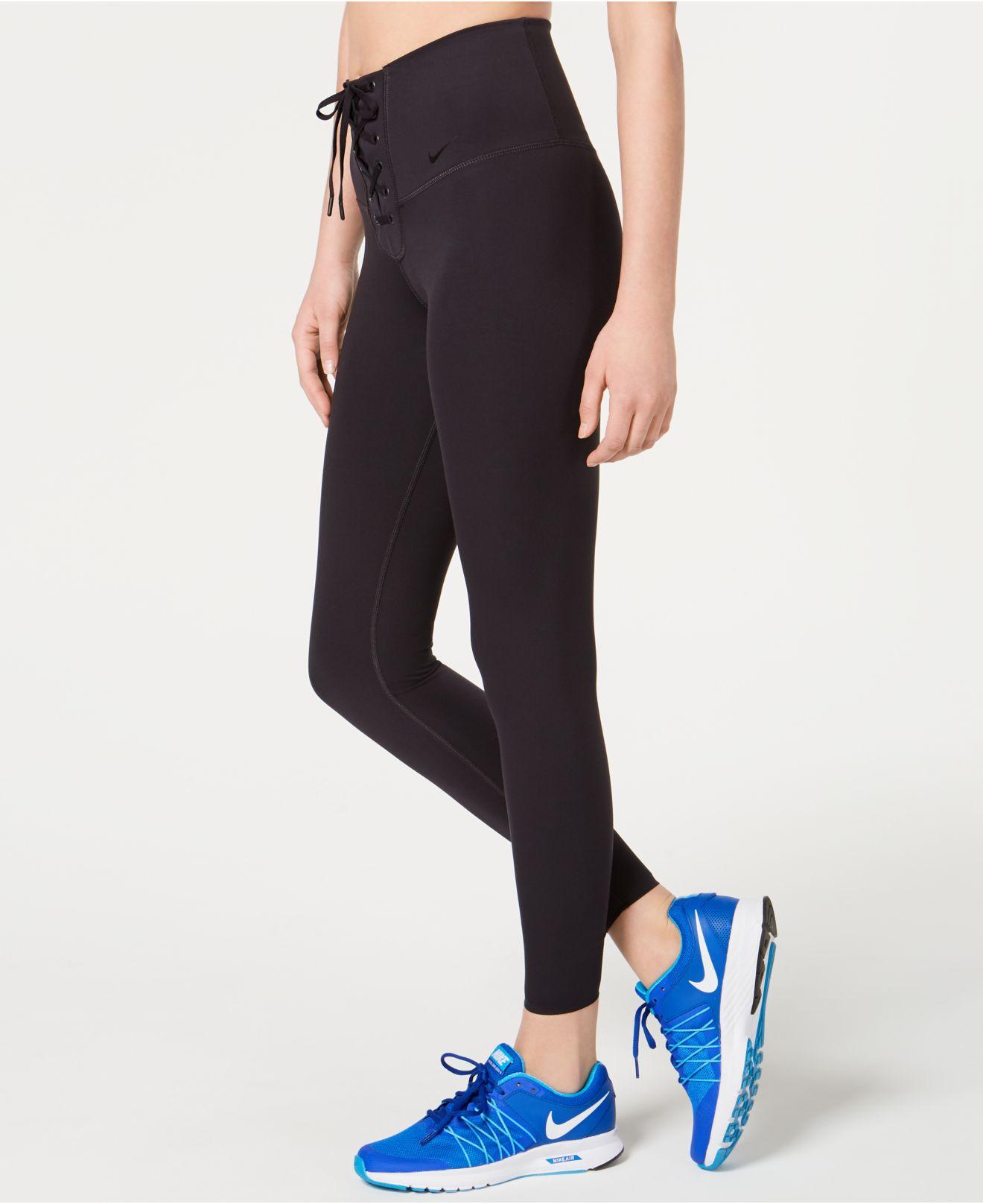 Nike Synthetic Lace-up Leggings - Lyst