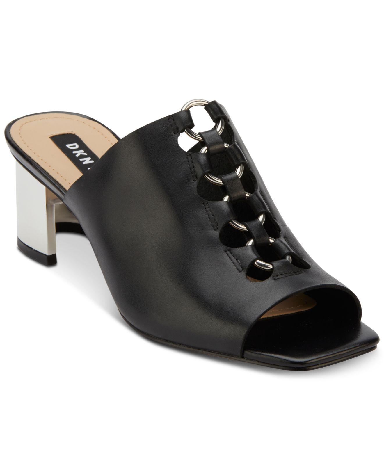 DKNY Leather Greyson Mules, Created For Macy's in Black Lyst