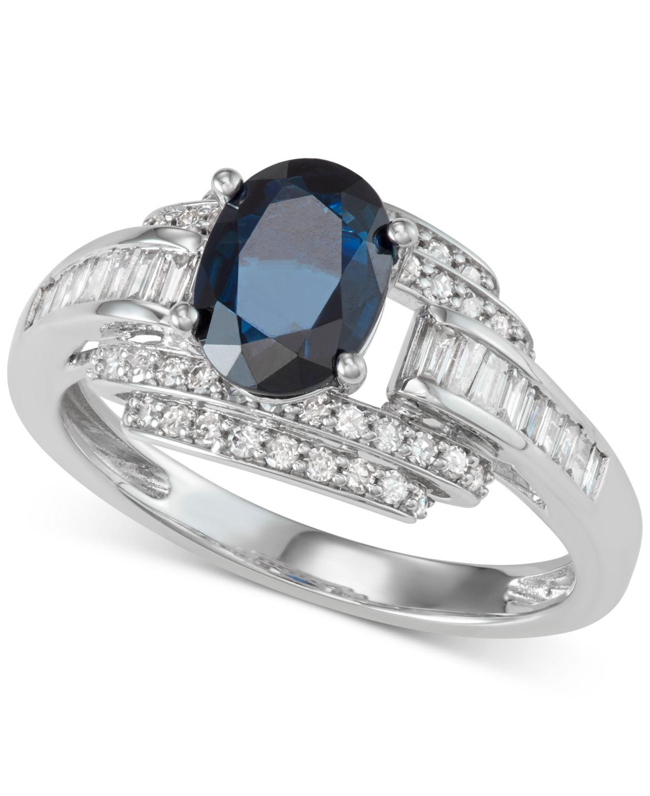Macy's Sapphire (11/3 Ct. T.w.) And Diamond (1/2 Ct. T.w.) Ring In 14k