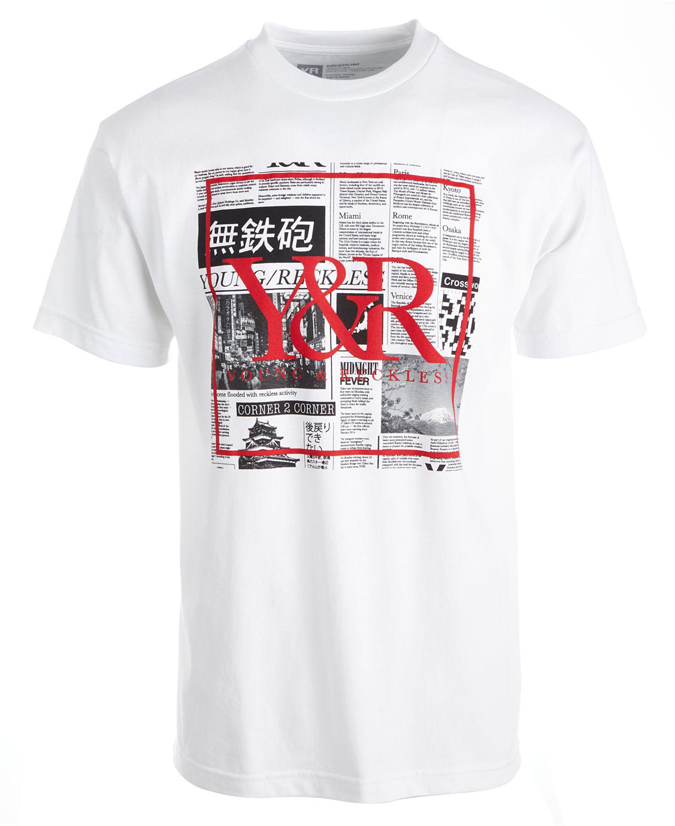 Download Young & Reckless Graphic Cotton T-shirt in White for Men ...