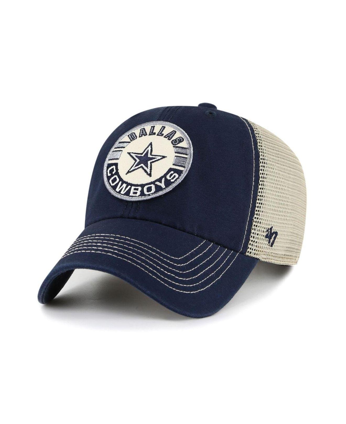47 Brand Navy, Natural Dallas Cowboys Notch Trucker Clean Up Adjustable Hat  in Blue for Men