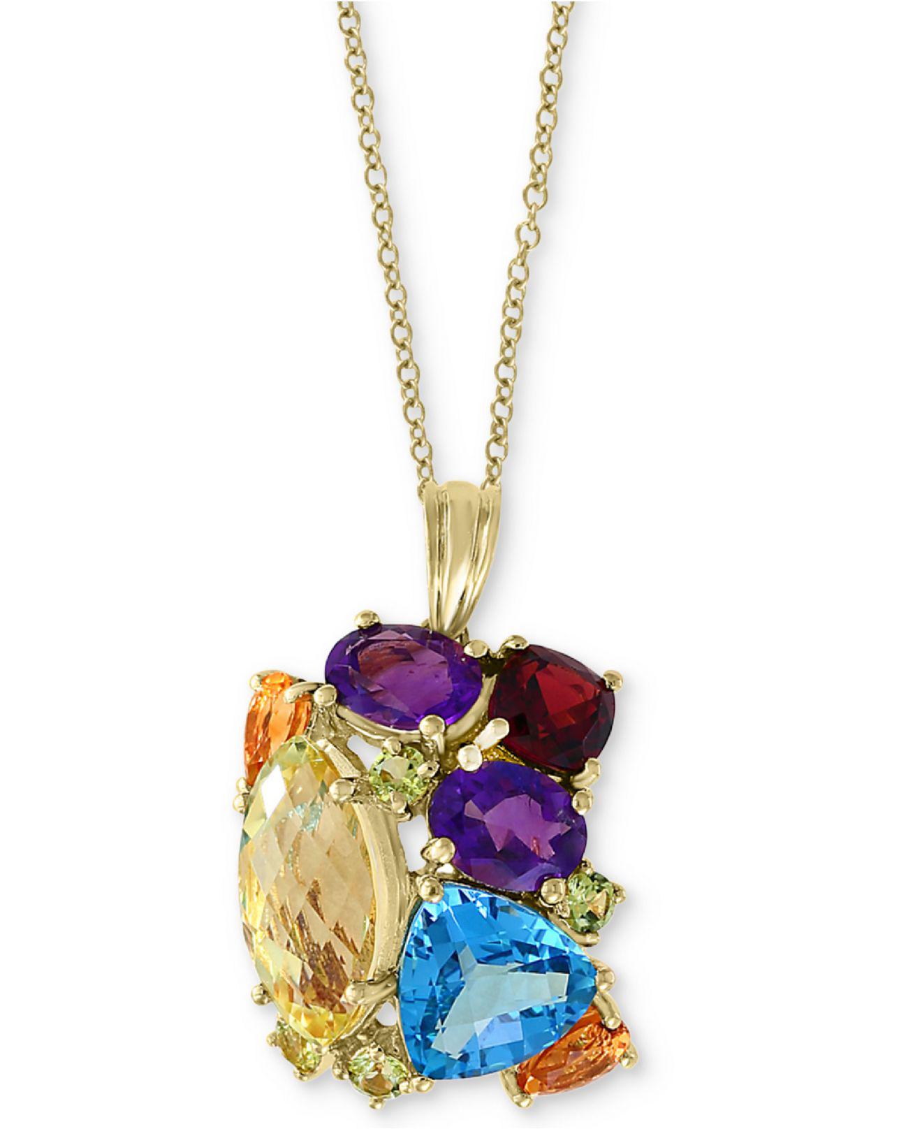 Effy Collection Effy® Multigemstone 18" Pendant Necklace (14 Ct. T.w